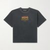 + HOORSENBUHS Logo-Print Distressed Cotton-Jersey T-Shirt + HOORSENBUHS Logo-Print Distressed Cotton-Jersey T-Shirt