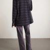 + HOORSENBUHS Embroidered Striped Cotton-Blend Flannel Shirt - BK + HOORSENBUHS Embroidered Striped Cotton-Blend Flannel Shirt - BK