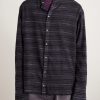 + HOORSENBUHS Embroidered Striped Cotton-Blend Flannel Shirt - FR + HOORSENBUHS Embroidered Striped Cotton-Blend Flannel Shirt - FR