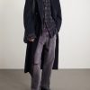 + HOORSENBUHS Embroidered Striped Cotton-Blend Flannel Shirt - OU + HOORSENBUHS Embroidered Striped Cotton-Blend Flannel Shirt - OU