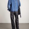 + HOORSENBUHS Straight-Leg Studded Leather Trousers - BK