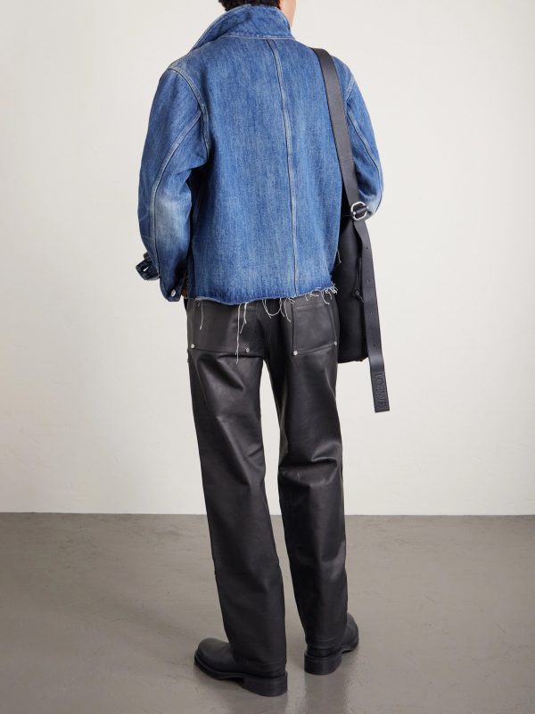 + HOORSENBUHS Straight-Leg Studded Leather Trousers - BK