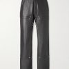 + HOORSENBUHS Straight-Leg Studded Leather Trousers