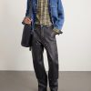 + HOORSENBUHS Straight-Leg Studded Leather Trousers - OU