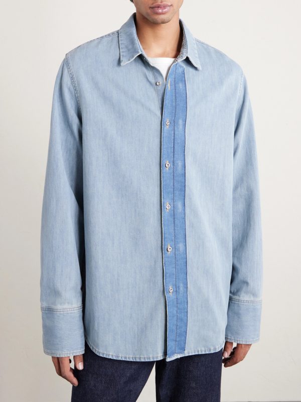 + HOORSENBUHS Two-Tone Denim Shirt - FR + HOORSENBUHS Two-Tone Denim Shirt - FR