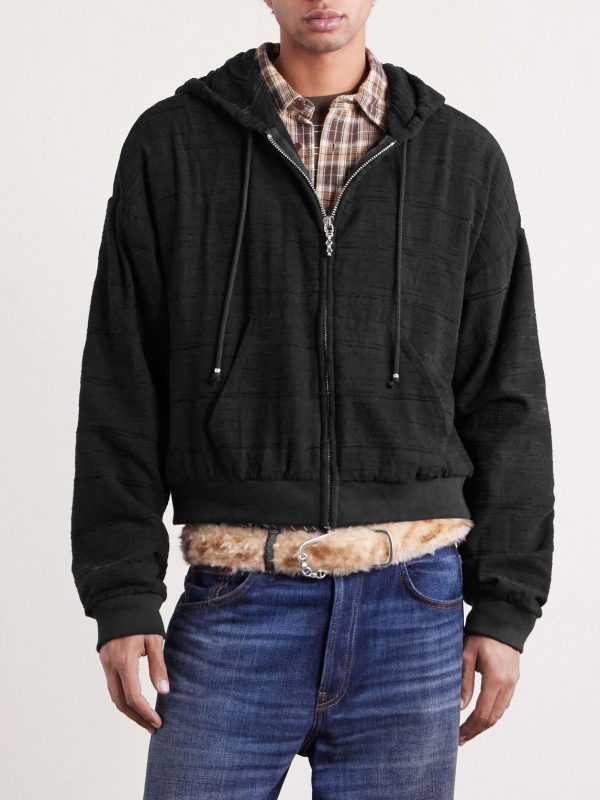 + HOORSENBUHS Cropped Embroidered Cotton Zip-Up Hoodie - FR + HOORSENBUHS Cropped Embroidered Cotton Zip-Up Hoodie - FR