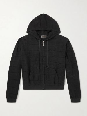 + HOORSENBUHS Cropped Embroidered Cotton Zip-Up Hoodie + HOORSENBUHS Cropped Embroidered Cotton Zip-Up Hoodie