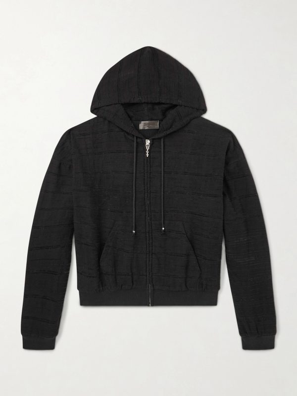 + HOORSENBUHS Cropped Embroidered Cotton Zip-Up Hoodie + HOORSENBUHS Cropped Embroidered Cotton Zip-Up Hoodie