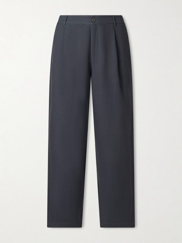 Wide-Leg Cotton Trousers