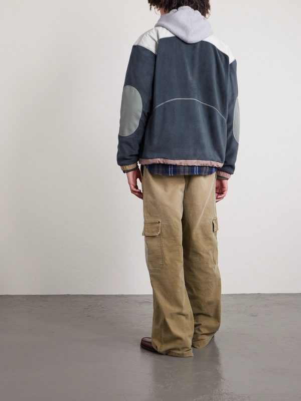 Curve Shell-Trimmed Fleece Jacket - BK