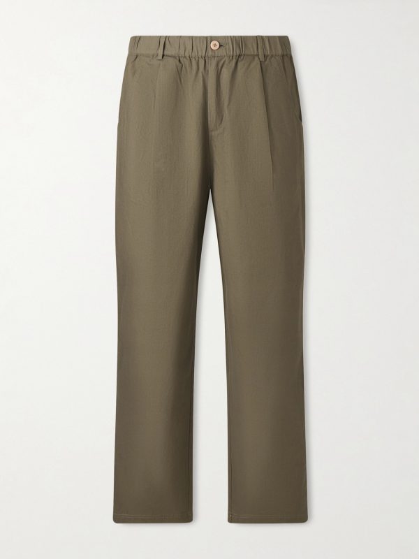 Straight-Leg Cotton-Blend Ripstop Trousers