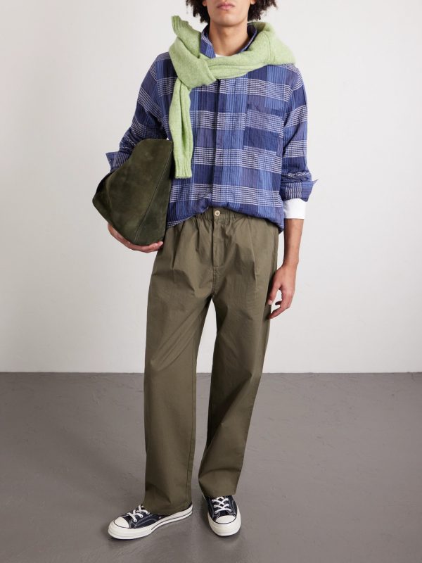 Straight-Leg Cotton-Blend Ripstop Trousers - OU