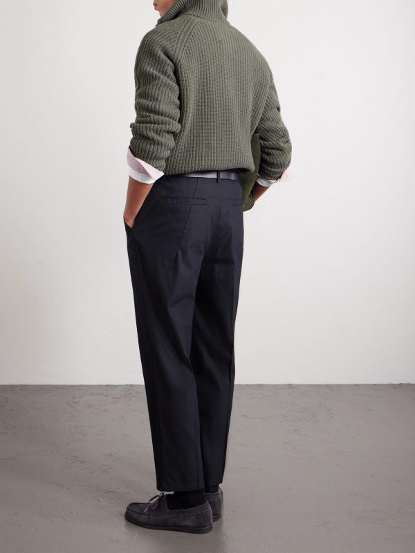 Slim-Fit Cotton-Blend Trousers - BK Slim-Fit Cotton-Blend Trousers - BK
