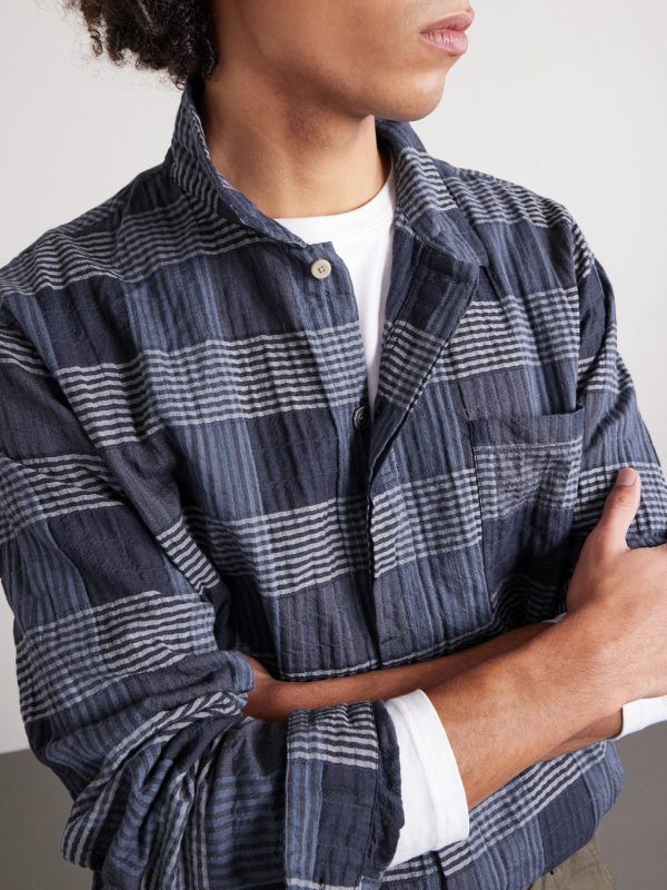 Patch Checked Cotton-Blend Shirt - CU