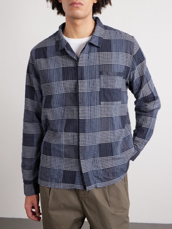 Patch Checked Cotton-Blend Shirt - FR