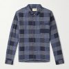 Patch Checked Cotton-Blend Shirt