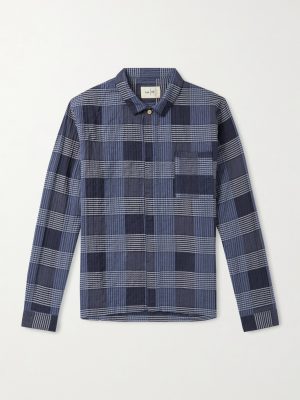 Patch Checked Cotton-Blend Shirt
