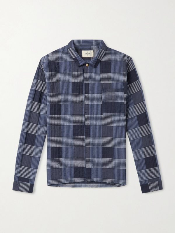 Patch Checked Cotton-Blend Shirt