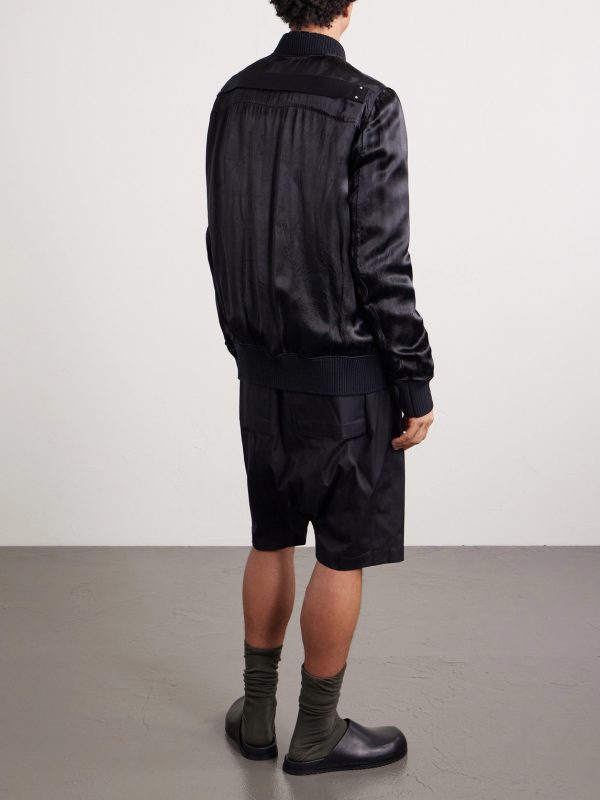 Classic Flight Satin Bomber Jacket - BK Classic Flight Satin Bomber Jacket - BK