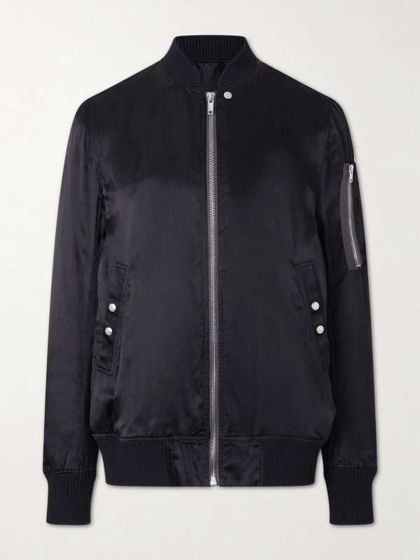 Classic Flight Satin Bomber Jacket Classic Flight Satin Bomber Jacket