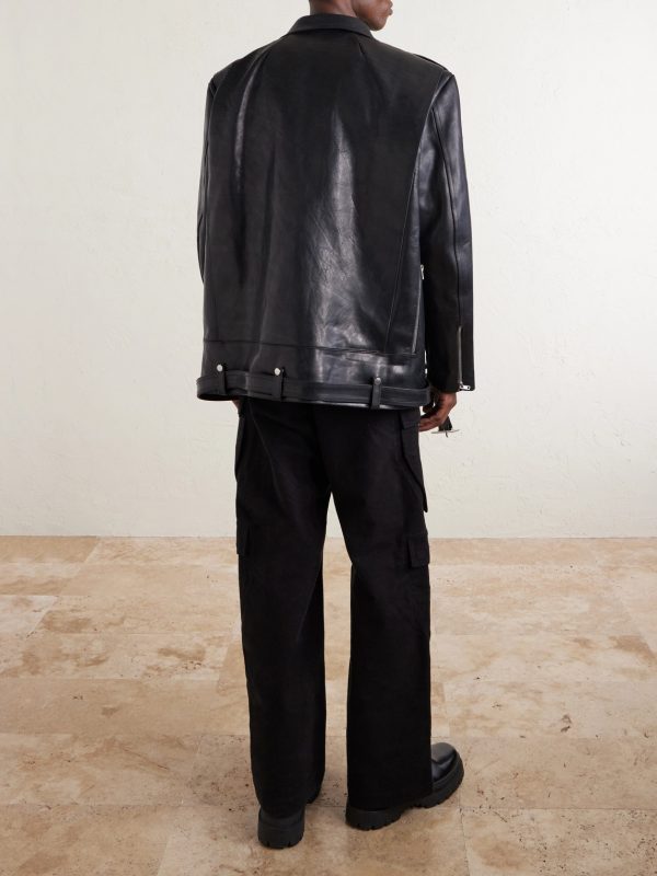 Jumbo Bauhaus Stooges Oversized Leather Jacket - BK