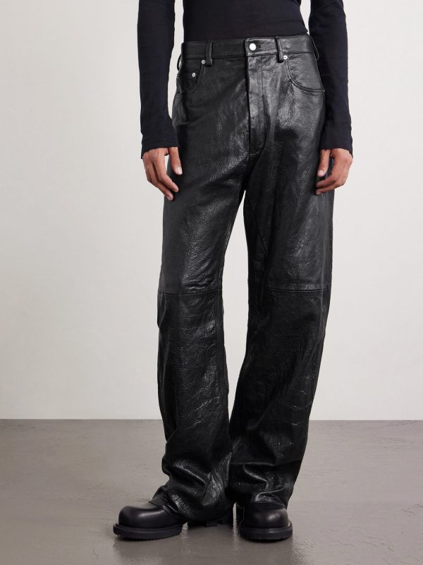 Geth Wide-Leg Full-Grain Leather Trousers - FR Geth Wide-Leg Full-Grain Leather Trousers - FR