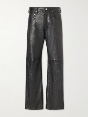 Geth Wide-Leg Full-Grain Leather Trousers Geth Wide-Leg Full-Grain Leather Trousers