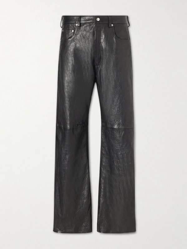 Geth Wide-Leg Full-Grain Leather Trousers Geth Wide-Leg Full-Grain Leather Trousers