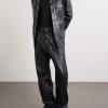 Geth Wide-Leg Full-Grain Leather Trousers - OU Geth Wide-Leg Full-Grain Leather Trousers - OU