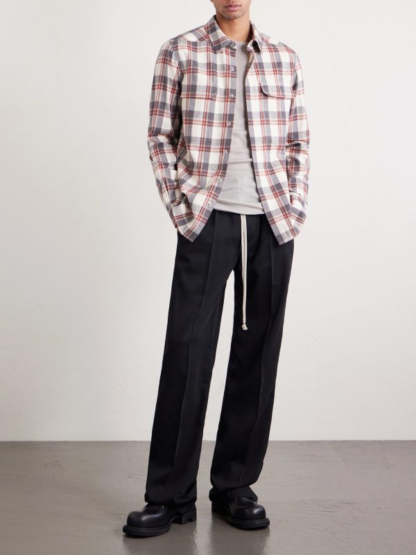 Checked Cotton-Flannel Shirt - OU Checked Cotton-Flannel Shirt - OU