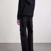 Ribbed Virgin Wool Zip-Up Hoodie - BK Ribbed Virgin Wool Zip-Up Hoodie - BK