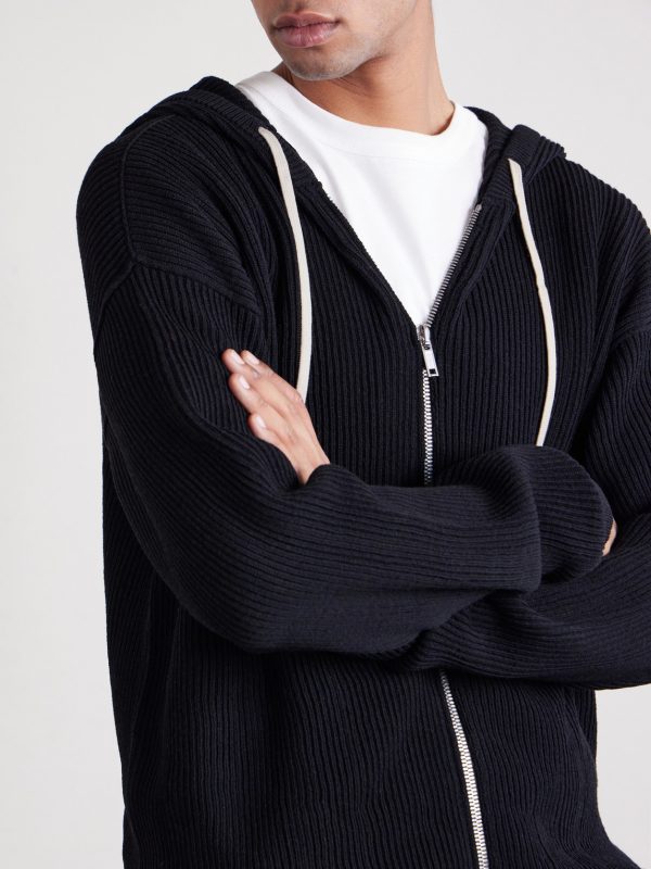 Ribbed Virgin Wool Zip-Up Hoodie - CU Ribbed Virgin Wool Zip-Up Hoodie - CU