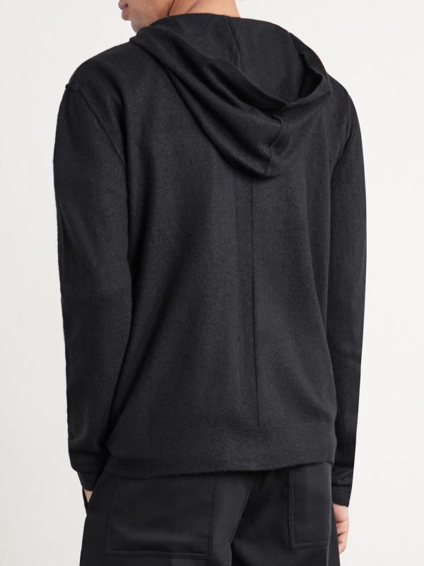 Boiled-Cashmere Zip-Up Hoodie - BK Boiled-Cashmere Zip-Up Hoodie - BK