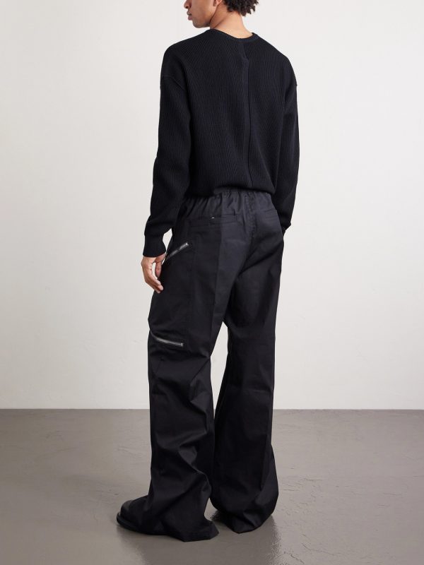 Heizer Belas Wide-Leg Cotton-Blend Poplin Drawstring Cargo Trousers - BK Heizer Belas Wide-Leg Cotton-Blend Poplin Drawstring Cargo Trousers - BK