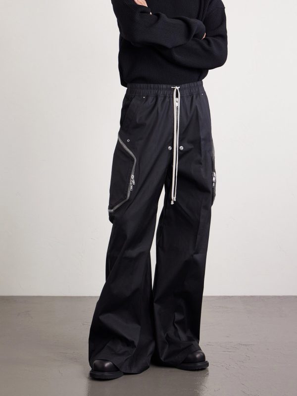 Heizer Belas Wide-Leg Cotton-Blend Poplin Drawstring Cargo Trousers - FR Heizer Belas Wide-Leg Cotton-Blend Poplin Drawstring Cargo Trousers - FR