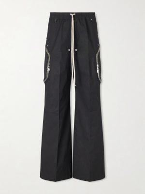 Heizer Belas Wide-Leg Cotton-Blend Poplin Drawstring Cargo Trousers