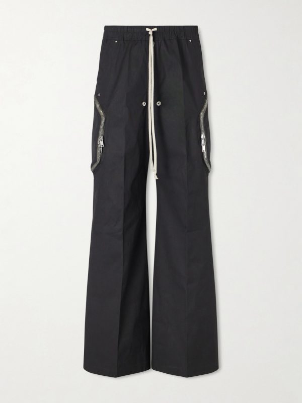 Heizer Belas Wide-Leg Cotton-Blend Poplin Drawstring Cargo Trousers Heizer Belas Wide-Leg Cotton-Blend Poplin Drawstring Cargo Trousers