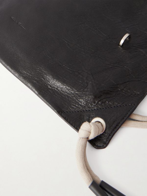 Embellished Leather Drawstring Backpack - CU