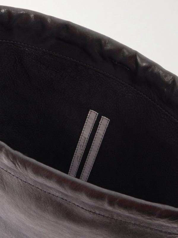 Embellished Leather Drawstring Backpack - E1