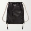 Embellished Leather Drawstring Backpack
