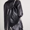 Embellished Leather Drawstring Backpack - OU