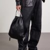 Embellished Leather Drawstring Backpack - OU2