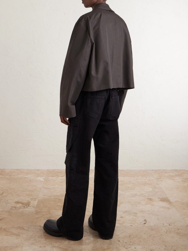 Temple Heizer Mac Oversized Cotton-Blend Satin Jacket - BK Temple Heizer Mac Oversized Cotton-Blend Satin Jacket - BK