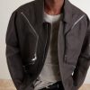 Temple Heizer Mac Oversized Cotton-Blend Satin Jacket - CU Temple Heizer Mac Oversized Cotton-Blend Satin Jacket - CU