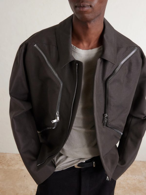 Temple Heizer Mac Oversized Cotton-Blend Satin Jacket - CU Temple Heizer Mac Oversized Cotton-Blend Satin Jacket - CU