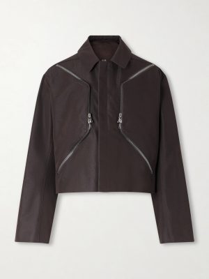 Temple Heizer Mac Oversized Cotton-Blend Satin Jacket Temple Heizer Mac Oversized Cotton-Blend Satin Jacket