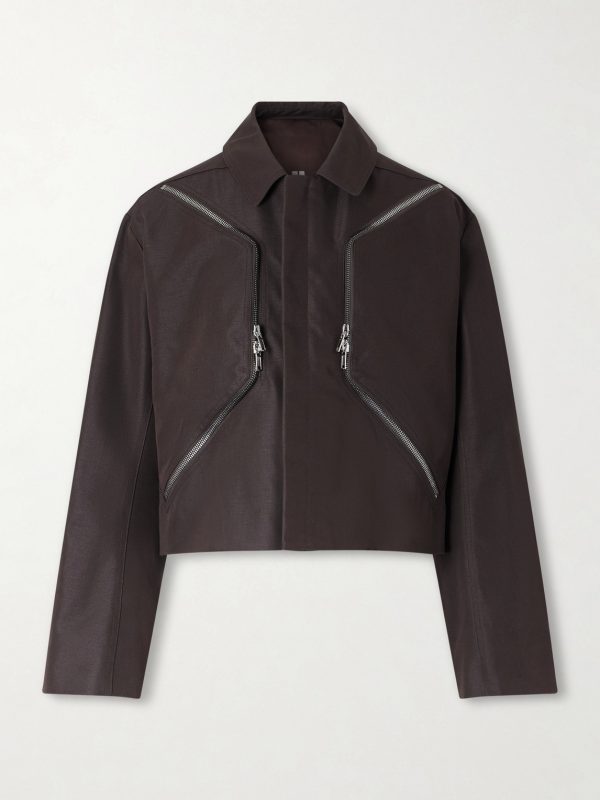 Temple Heizer Mac Oversized Cotton-Blend Satin Jacket Temple Heizer Mac Oversized Cotton-Blend Satin Jacket