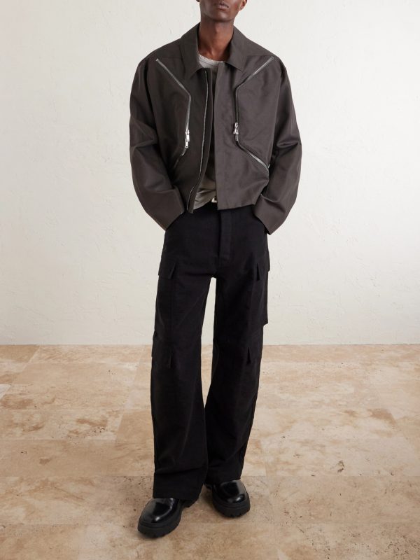 Temple Heizer Mac Oversized Cotton-Blend Satin Jacket - OU Temple Heizer Mac Oversized Cotton-Blend Satin Jacket - OU