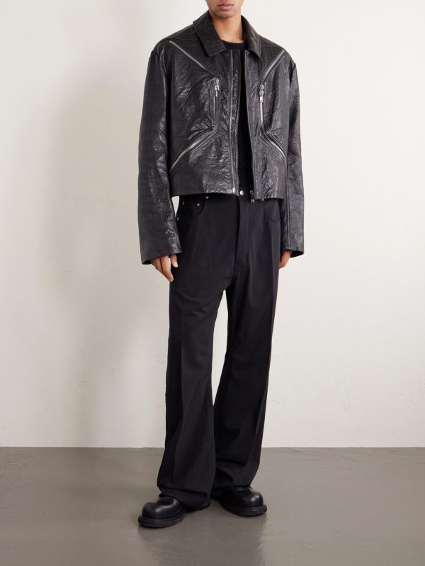 Temple Heizer Mac Textured-Leather Jacket - OU Temple Heizer Mac Textured-Leather Jacket - OU