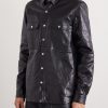 Textured Leather Overshirt - FR Textured Leather Overshirt - FR